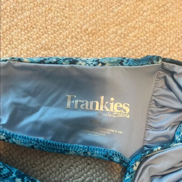 Blue Patterned High-Waist Bikini Set - Picture 4 of 5